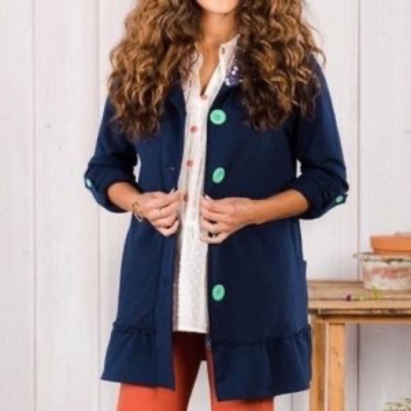 Matilda Jane Navy Million Little Things Button Zip Jacket - Picture 2 of 7